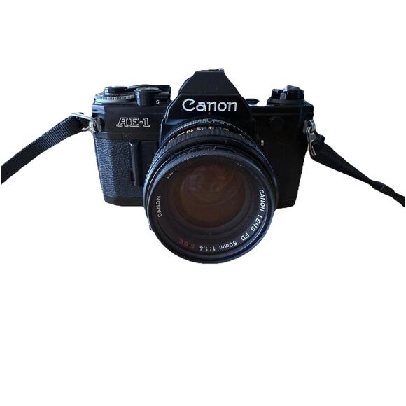 Canon AE-1 Black 35mm Film Camera, Power winder A,Speedlite‎ Flash, Tiffin Len - Picture 2 of 16